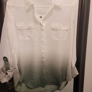 Edge White and Black Button-Up Shirt